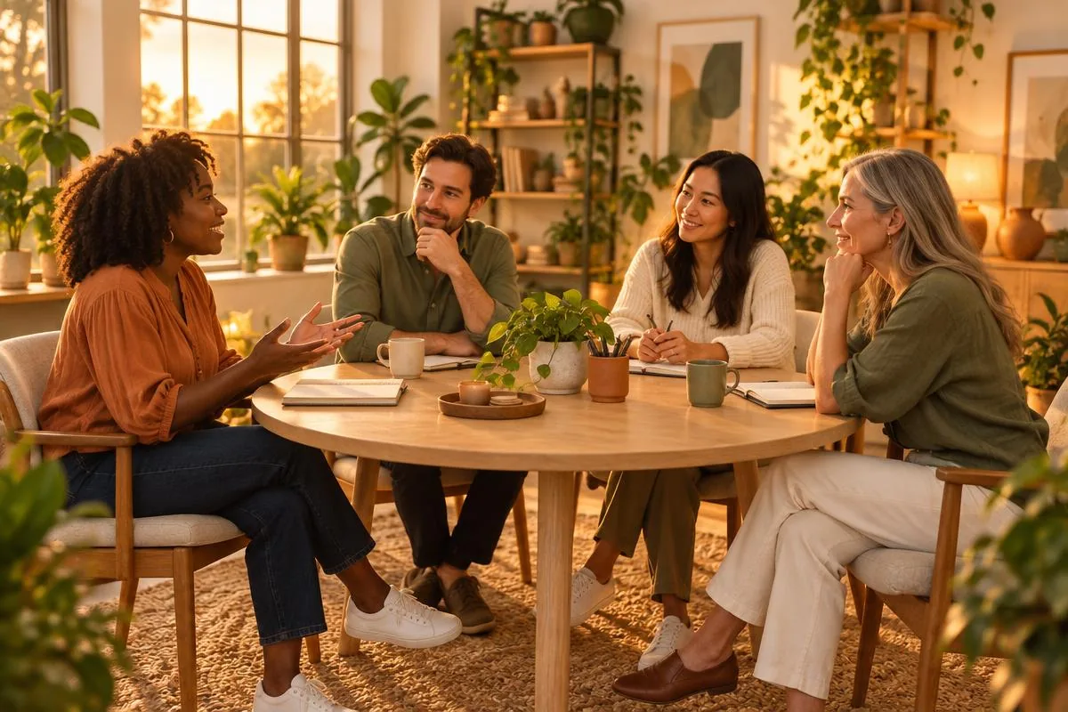 Illustrative placeholder: a small group gathered for a workshop